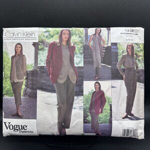 Vogue 1236 "Jacket, Vest, Shirt, Pants, Scarf" (8-10-12) Sewing Pattern Uncut FF